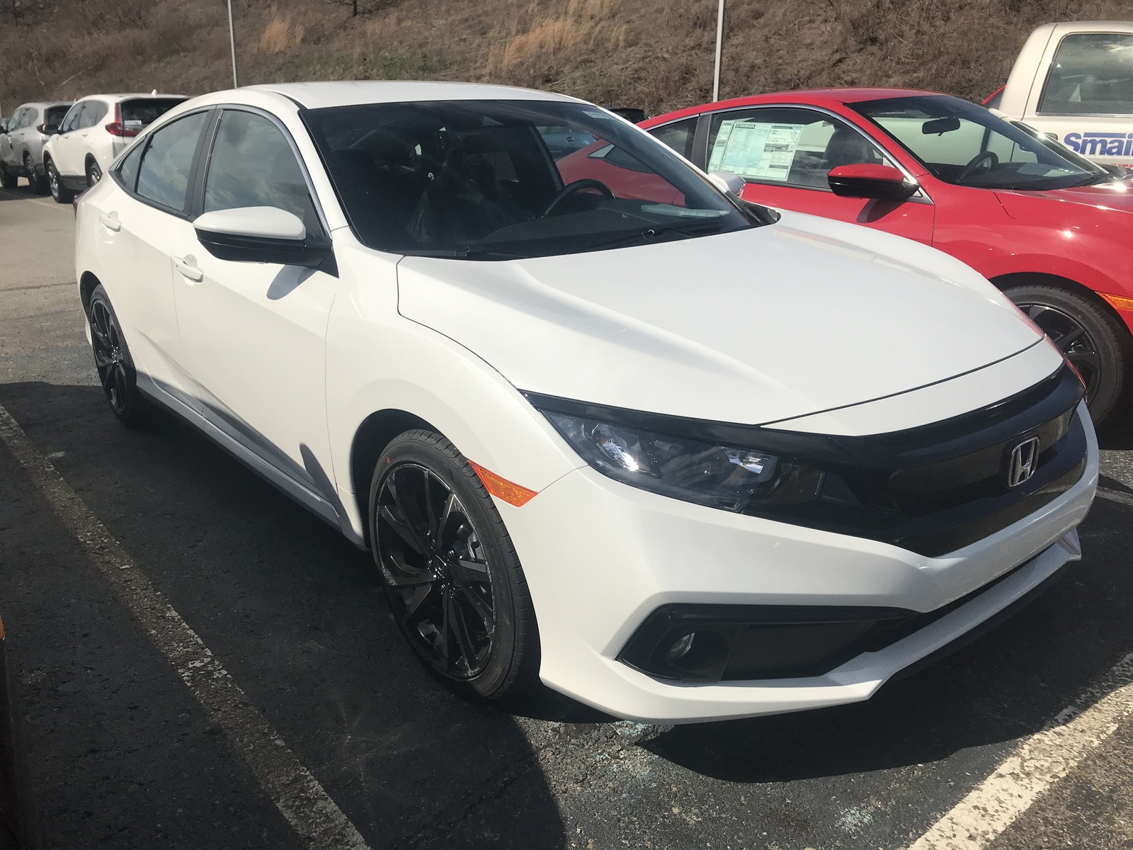 New 2020 Honda Civic Sedan Sport in Platinum White Pearl